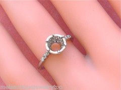 ART DECO STYLE .34 ctw DIAMOND PLATINUM ENGAGEMENT RING MOUNTING set your 1 ct!