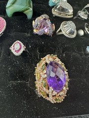 48 Vintage Rings Resellers Mixed Lot-amethyst,citrine ,CZ, Agate, 925 Silver