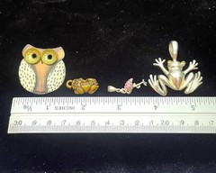 Lot 9 Vintage & Modern Animal & Birds Pendants Charms Elephant Frog Owl Flamingo