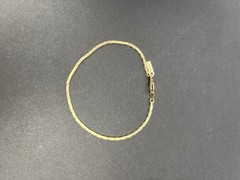 Vintage 8” Gold-Plated Flat Chain Bracelet with Tag “18K GP