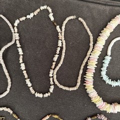 Vintage Y2K 70s 80s 90s Puka Shell Heishi Necklace Lot 12 Surfer Hawaiian