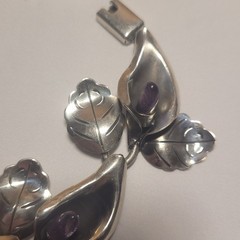 vintage PAR Taxco sterling silver (925) jewelry set with amethyst teardrops.