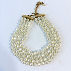Vintage Carolee 3 Piece Set Necklace Bracelet & Earrings Faux Pearl Multi Strand