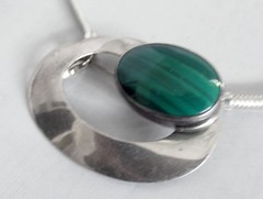 STUDIO ARTIST S.E. STERLING MODERNIST PENDANT BROOCH NECKLACE, 2 INCHES PENDANT