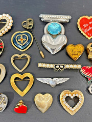 Lot 42 Vintage Now Pin Heart Hearts LC Sarah Coventry Avon Anne Klein ONLY $2