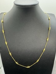 Vintage Gold Trifari Chain Necklace Barrel Links 24″