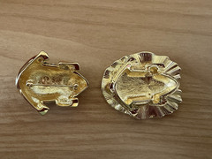 Vintage Kenneth Jay Lane Critter Series Frog Brooch & Lilypad Trinket Box New