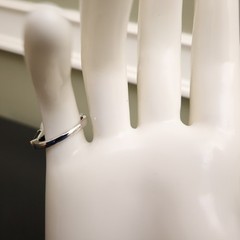 Art Deco ring QVC white pearl black crystals 925 sterling silver signet Size 5