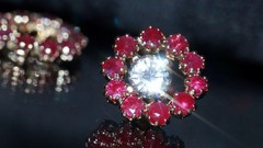 14k yellow gold 0.40ct ruby earring jackets vintage heated handmade 0.80gr