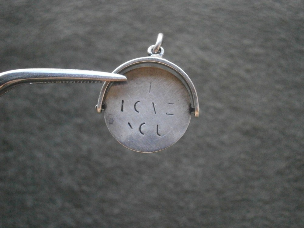 “I Love You” Spinner Vintage Sterling Silver Bracelet Charm Pendant 1.1g