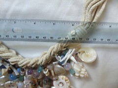 Statement Seashell Large Bib Necklace Woven Cord Unique Dangling Shells BOHO