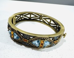 Vintage LaVintage Art Deco Multicolor Rhinestone Bangle Bracelet