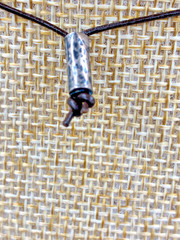 21st & Stone Carved Old Jade Carnelian Bead Leather Cord Silver Accents Necklace