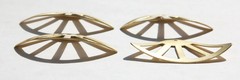 1 Hole Raw Brass Cut Out Dapped Triangle or Fan Pendant Drop (4) mtl111