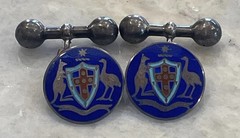 Antique Dunklings Cufflink Australian Federation-era Australian Coat of Arms