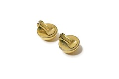 Dior Womens Brushed Gold Domed Round Textured Clip-on Earrings