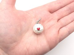 Brighton Volleyball with Red Heart Enamel Sports Love Charm Pendant