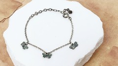Vintage Children’s Silver Tone Multi-Color Enamel Butterfly Charm Bracelet, 7″ L