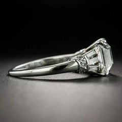 Art Deco Style 3.45Ct Lab Created Diamond Anniversary 14K White Gold Finish Ring