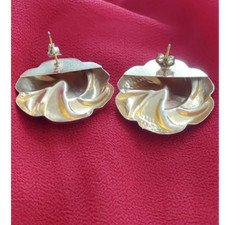 Genuine 14k Gold Earrings Round Swirl Genuine Yellow Gold 4.6 Grams Unique