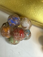 18 Inch Murano Glass Made In Italy Necklace And Clip On Earrings Signed