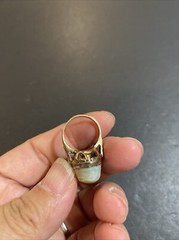 Antique 14K YELLOW GOLD OPAL RING SIZE: 4