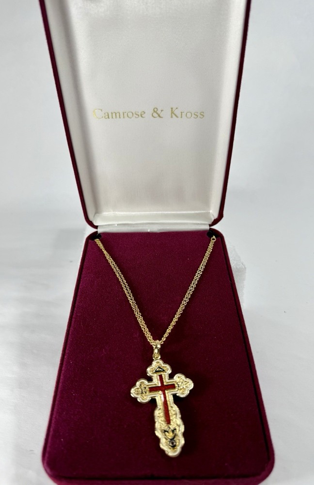 CAMROSE & KROSS JACQUELINE Bouvier KENNEDY SAVE & PROTECT CROSS NECKLACE NIB COA