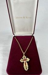 CAMROSE & KROSS JACQUELINE Bouvier KENNEDY SAVE & PROTECT CROSS NECKLACE NIB COA