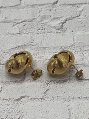 Vintage Textured Gold Tone Knot Post Earrings~ 1/2 Inch~Stunning!