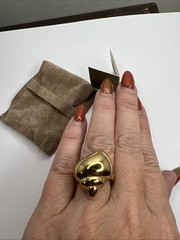 VTG VENDOME Gold Seashell Ring Adjustable 4.5-6.5 NWT Dead Stock ETERNUM Shell