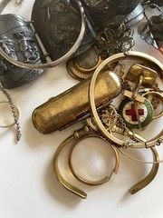 Vintage Junk Drawer Lot With Sterling Silver And Gold Fill Jewelry