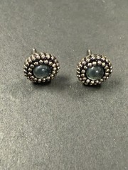 Vintage NAPIER Black Onyx Stud Earrings 90s Y2K New Old Stock Original Card
