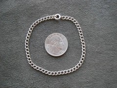 Dainty Close Curb Small Link Vintage Sterling Silver Padlock Bracelet 7.5″ ~4.8g