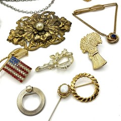 Vintage 15 Brooch Pin Lot Victorian Art Deco Nouveau Whimsical Sarah Cov Other