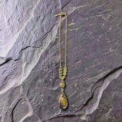 Vintage Barzel 18kt Gold Plated Gold,Green,Yellow Chrystals 10″ Necklace