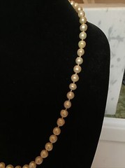 Vintage 24″ Strand Cultured 4.4 MM Pearls Necklace 14k Gold Clasp/Pearl Inset