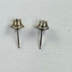 Vintage 14K White Gold Diamond Stud Earrings Belcher Set Appraised @ $1228 Video