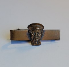 Vintage Detailed 3D Copper Relief Of Asian Face Head On 1.25in Slim Tie Clip