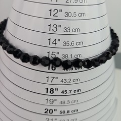 Vintage 2 Black Faceted Glass Beaded Necklace 25 in n 12 in extender