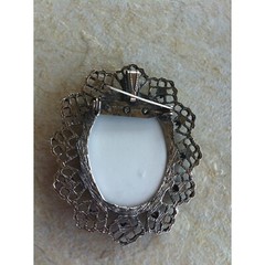 HUMMINGBIRD BLUE CAMEO VICTORIAN GARTER BROOCH PIN HAT NECKLACE MOM WIFE GIFT