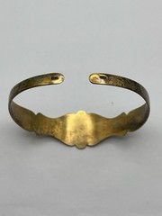 Vintage Sterling Silver 925 Niello Cuff Bracelet Signed Tarnished Gold Tone