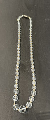 Faceted Graduating Crystal 20″ Necklace Hand Strung Amazing Shimmer
