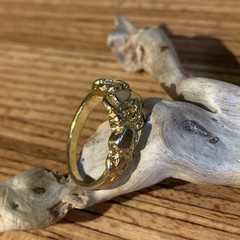 VTG Castings On Parade Nugget Ring Size 6 1988 Gold Tone no stones