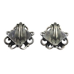 CHARMING VINTAGE EMILIA LOS CASTILLO MEXICAN STERLING SILVER EARRINGS – RARE