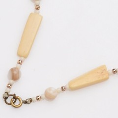 Vintage Polished Bone and Buffalo Horn Necklace