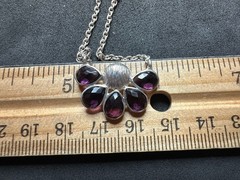 7.15g Vintage Sterling Silver 925 Purple Teardrop Pendant Necklace 21 in M