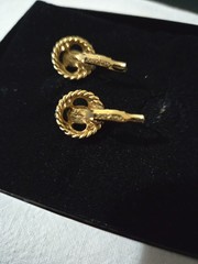 Joan Rivers Classics Collection Leverback Earrings Gold-Tone Blue Rhinestone VTG