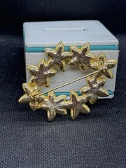 Vintage Unsigned Rhinestone Crystals AB Brooch Earrings Set