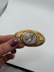 Vintage Brooch, Porcelain, Woman, Very Nice Condition, Antique, Jewelry