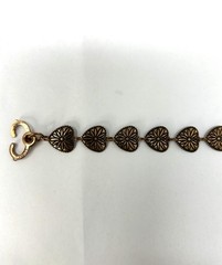 Vtg Wheeler Co Link Heart Bracelet 7.25” Solid Copper Southwest Stamped 10g
